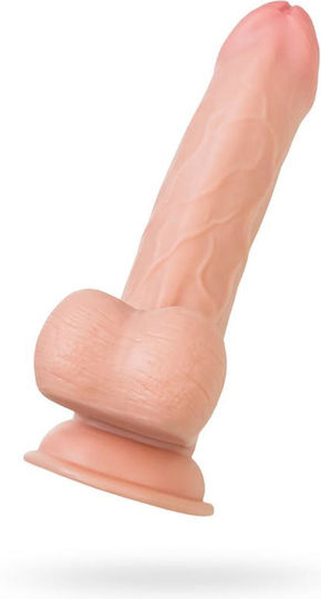 Dildo realist cu Testicule și Ventuză Roz 18.5cm