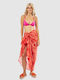 Green Women's Pareo 08-0151 Indian Cotton Orange