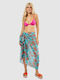 Grünes Damen-Pareo 08-0150 Indische Baumwolle Blau