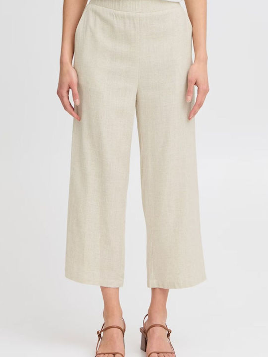 Women's Fabric Trousers Light Beige