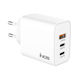iNOS Charger Without Cable GaN with USB-A Port and 2 USB-C Ports 65W Power Delivery / Quick Charge 3.0 Whites (A112)