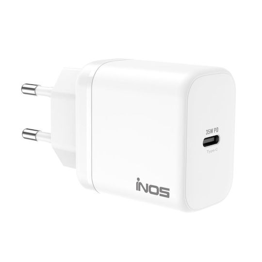 iNOS Charger Without Cable GaN with USB-C Port 35W Power Delivery / Quick Charge 3.0 Whites (A119)