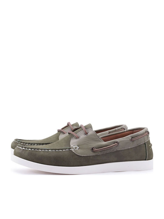 Δερμάτινα Ανδρικά Boat Shoes σε Πράσινο Χρώμα