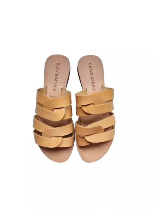 Gkavogiannis Sandals Δερμάτινα Σανδάλια Μπεζ