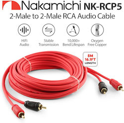 Nakamichi D-NK-RCP5M 2x RCA De Sex Masculin - 2x RCA De Sex Masculin 5m Nakamichi D-NK-RCP5M 2x RCA De Sex Masculin - 2x RCA De Sex Masculin 5m