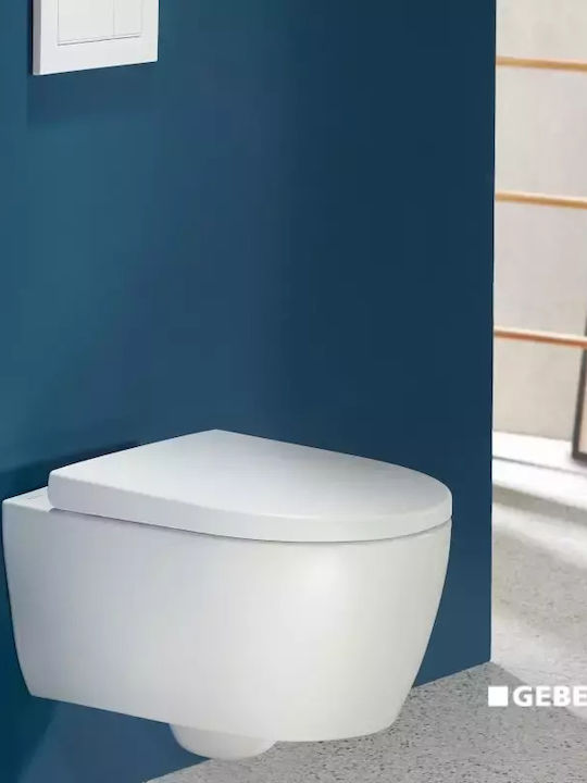 Geberit Λεκάνη Κρεμαστή με Κάλυμμα Soft Close Λευκή