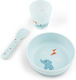 Done by Deer Feeding Set made of Plastic Blue 3pcs