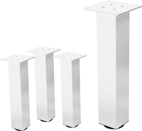 ML-Design Metallic Furniture Leg Suitable for Table / Coffee Table 8x8cm White