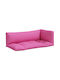 vidaXL Waterproof Sofa Cushion Palette with Backrest Pink 3 Pieces