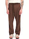Vilnius Rel Men's Trousers in Loose Fit Brown