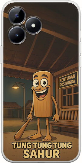 Brainrot Tung Tung Tung Sahur Realme C51 Гъвкав TPU Прозрачен Силикон