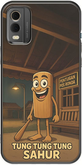 Brainrot Tung Tung Tung Sahur Nokia C32 Black Tpu Μαύρη Σιλικόνη