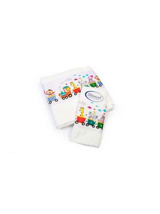 Dimcol Set Babyhandtücher 2 Stück White Gewicht 400gr/m²