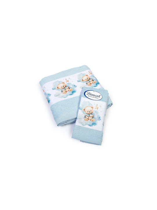 Dimcol Set of baby towels 2pcs Sky Blue Weight 400gr/m²