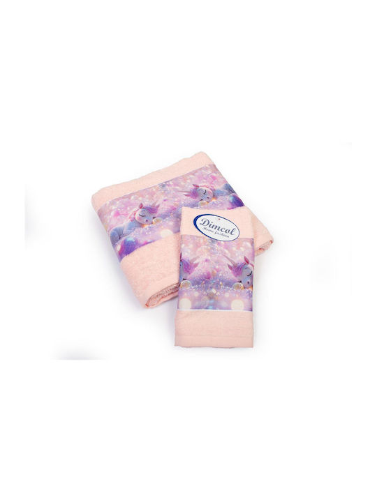Dimcol Σετ Βρεφικές Πετσέτες 2τμχ Pink Βάρους 400gr/m²