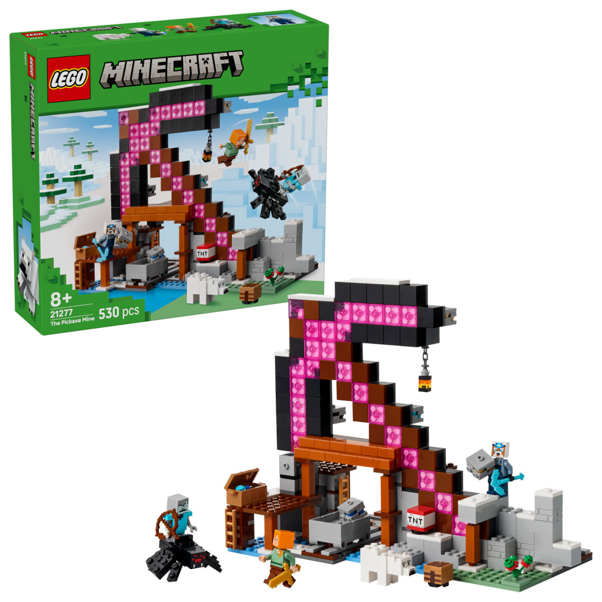LEGO Minecraft The Pickaxe Mine Pentru 8+ Ani 530 Bucăți 21277