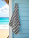 Linea Home Beach Towel Pareo Cotton Grey with Fringes 90x170cm