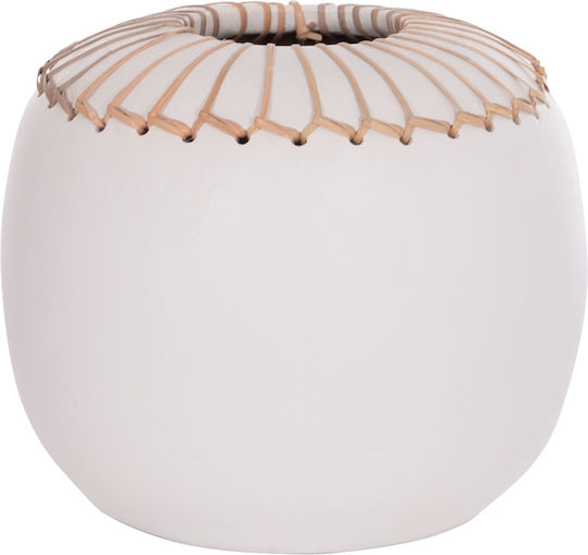 HomeMarkt Decorative Vase Lennox White 22x22x20cm