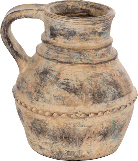HomeMarkt Διακοσμητικό Βάζο Πήλινο Vermo Μπεζ Φ20xΥ20cm