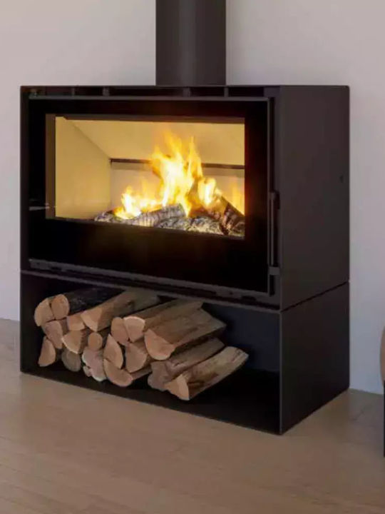 C&A Chama Salamander Cristal 98 Șemineu cu inserție Lemn 10.8kW Drept cu o ușă care se deschide Bază cu carcasă