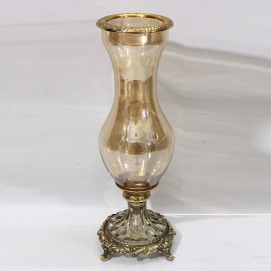 Eurolamp Βάζο Γυάλινο Χρυσό Φ13xΥ36cm