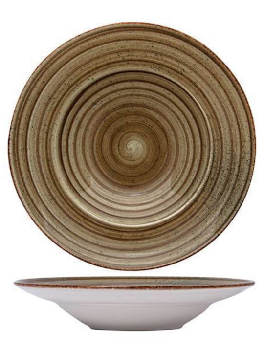 Güral Porselen Terra Avanos Plate Pasta made of Porcelain Brown 30cm