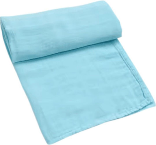 Queen Mother Muslin Changing Pad Light Blue 120x120cm.