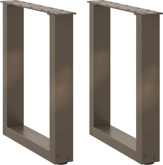 vidaXL Metallic Furniture Leg 2 Pieces Suitable for Table / Coffee Table 28x42x42cm Natural