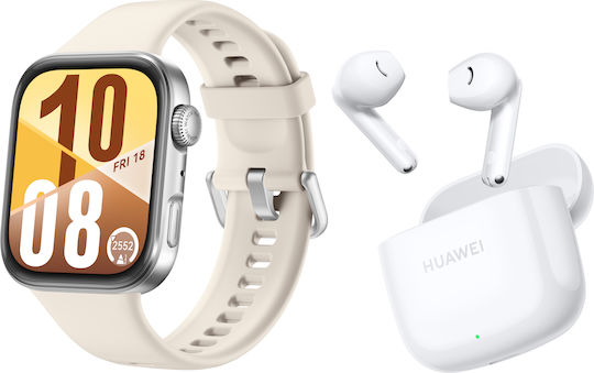 Huawei Watch Fit 43mm Waterproof with Heart Rate Monitor (White Huawei  Freebuds SE Ceramic White) - Main Image