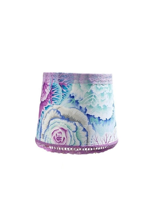Καπέλο Φωτιστικού Πορτατίφ Electric Blue Flowers Διαστάσεις 15*12*10