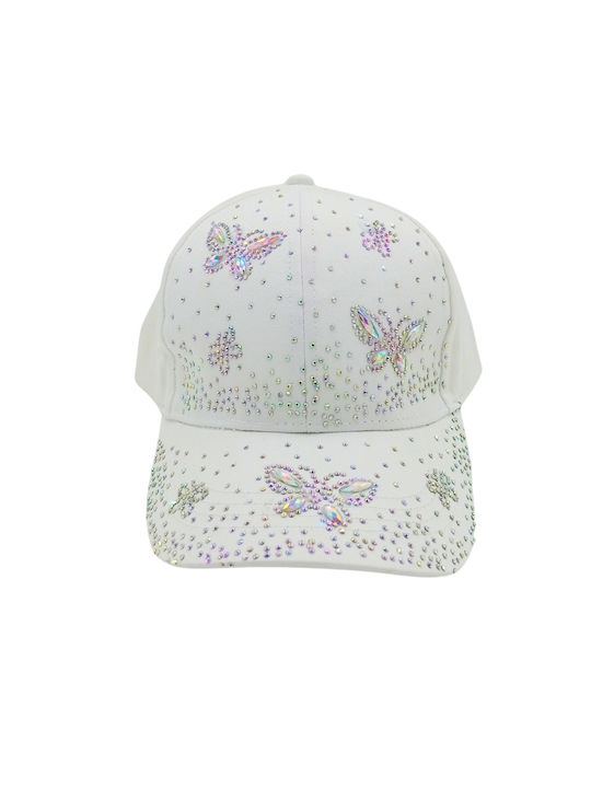Kids' Hat Jockey Fabric White