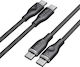 Voltme Braided USB 2.0 Cable USB-C Male - USB-C 100W PD Black 1m