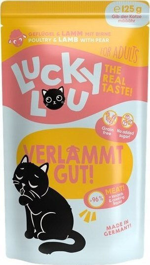 Lucky Lou Υγρή Τροφή για Ενήλικες Γάτες σε Φακελάκι με Κοτόπουλο, Αρνί, Γαρίδες και Πουλερικά 125gr