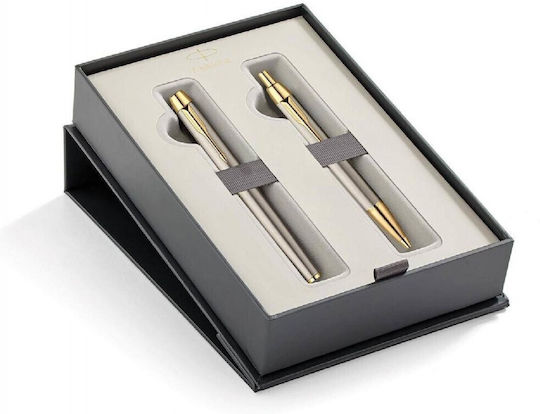 Parker Im Core Bürstenmetall Gt Set Füllfederhalter Kugelschreiber 3501179756271 Federn Mittel