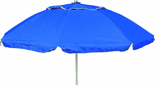 Mega Bazaar Folding Beach Umbrella Diameter 1.85m Blue ΜΒ