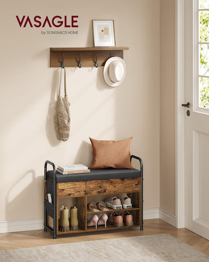 Fabric Shoe Organizer Brown 80.6x30x62.5cm