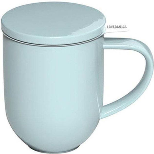 Loveramics Mug Ceramic with Lid Blue 300ml