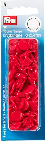 Plastic Snaps Color Snaps Red Ø12.4mm 30pcs 393138 Prym Love Without Dies