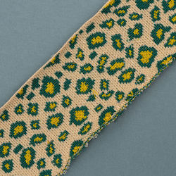 Rippenstrick Leopard Basis Helllachs Petrol Gel...