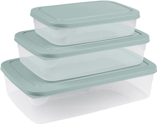 Lunchbox Kunststoff Blau Geeignet für die Mikrowelle 3Stück