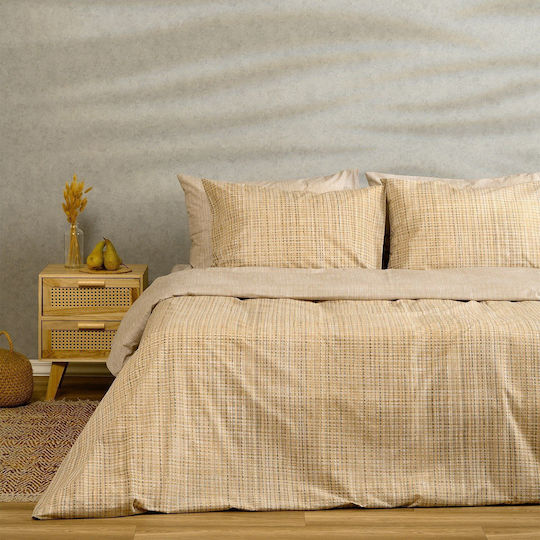Melinen Duvet Cover Single 165x245 Mateo Beige