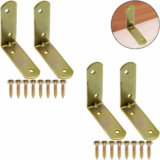 Heavy-Duty Metallic Corner Shelf Gold 60x20mm 4pcs ee9557