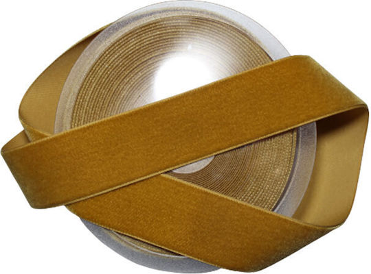 Single-Faced Velvet Ribbon with Selvedge Edges 36mm Width Beige 929 Price Per Meter