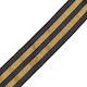 Grosgrain Polyester Striped Black Ribbon 2g Gold Lurex 3 Cm Meter