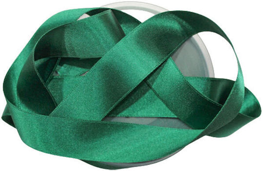 Double-Sided Satin Ribbon with Edged Selvedge 24mm Width Green 104 Price Per Meter
