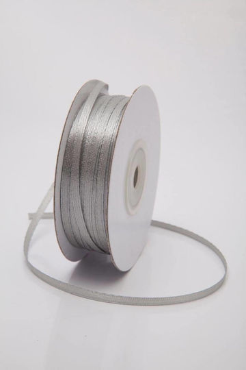 Panglică Satinată cu Două Fețe 3mm X 100m Gri 179