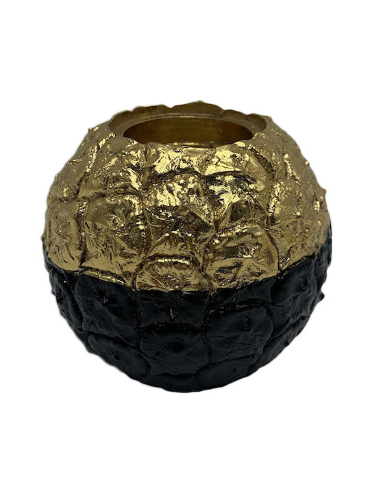 Inart Candle Holder suitable for Tealights Polyresin in Black Color 9x8x9cm 1pcs