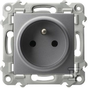 Ospel Szafir Single Walled Power Socket Gray