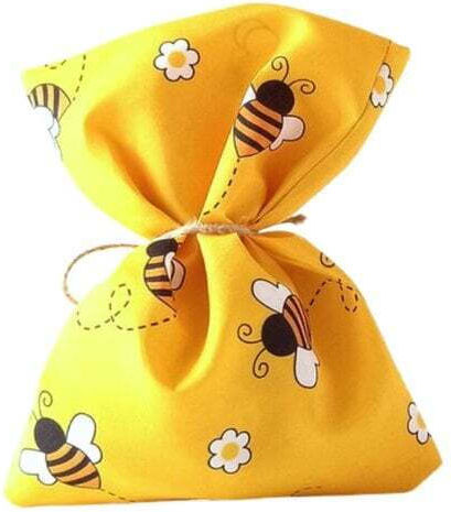 Fabric Pouch with Bees Set/3 14x20cm Micro Fiber Yellow