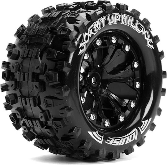 Louise Rc Mt-uphill 1/10 Monster Truck Tire Set Mounted Soft Black 2.8" Rims Lr-t3204sbb